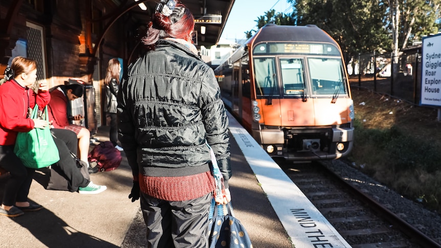 A train arrives at a platform