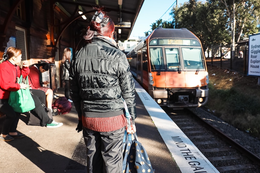 A train arrives at a platform