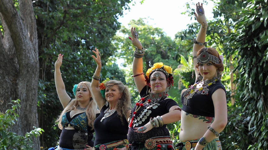 Nomadica belly dancers Monet Griffin, Katrina Zicchino, Wendy Clark and Jordan Galliott.