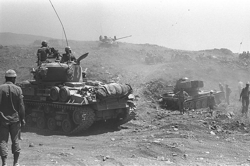 Israeli tanks in the Golan Heights, 1967