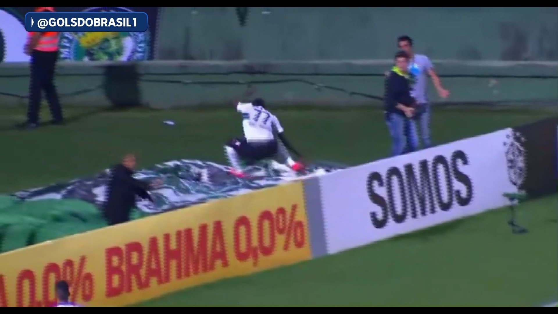 Cameroonian Forward Diederrick Joel Falls into Tunnel During Celebration