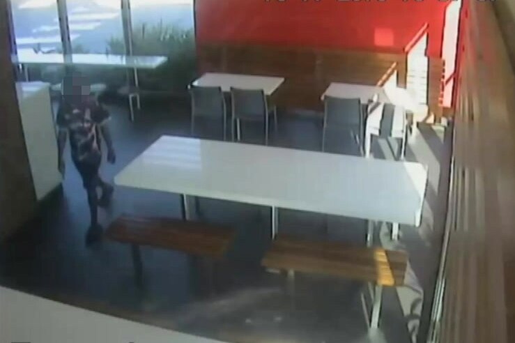 CCTV vision of a man in a Townsville fast food restaurant on November 18, 2018