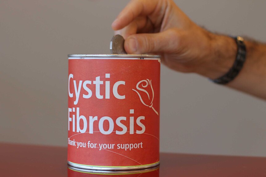 A cystic Fibrosis collection tin