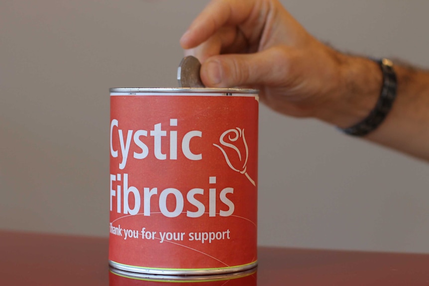 A cystic Fibrosis collection tin