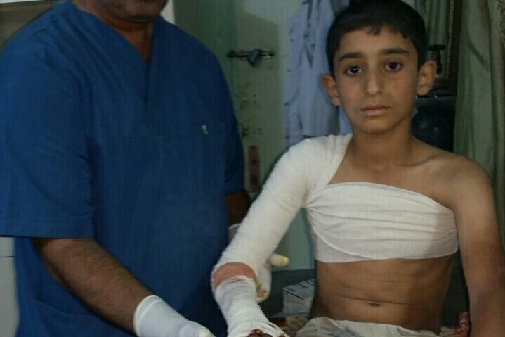 An Iraqi child receives treatment at Habaniyah Health Centre