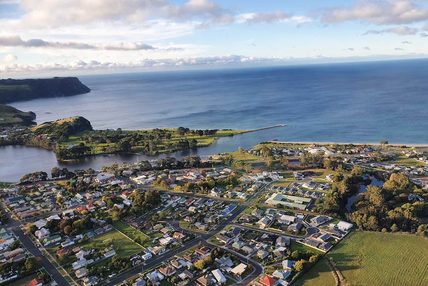 Aerial view of Table Cape.