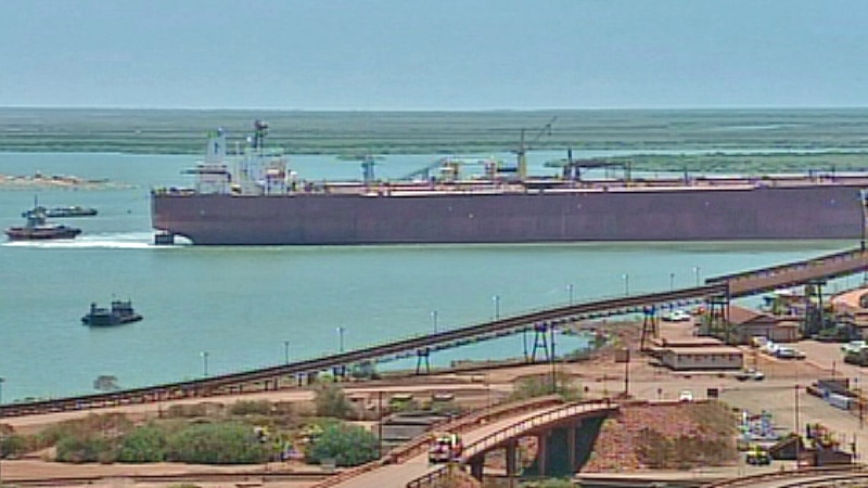 Tanker and tugs at Port Hedland