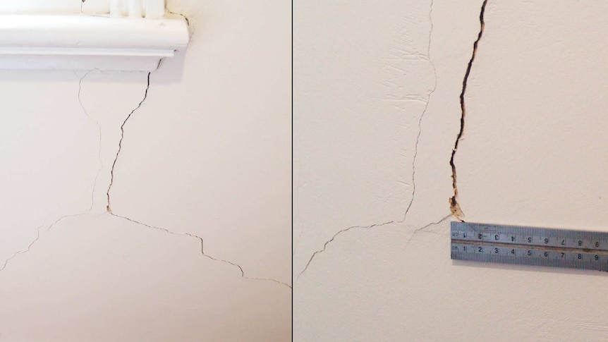 Cracks in the interior wall of a federation era house in Sydney's inner-west.