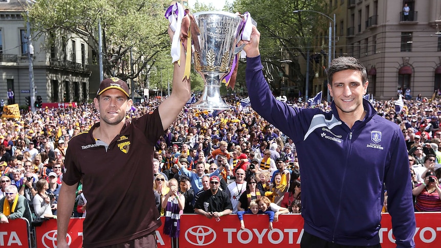 Rival AFL grand final captains Matthew Pavlich and Luke Hodge