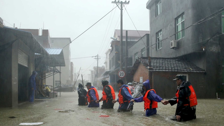 Chinese streets become flooding rivers