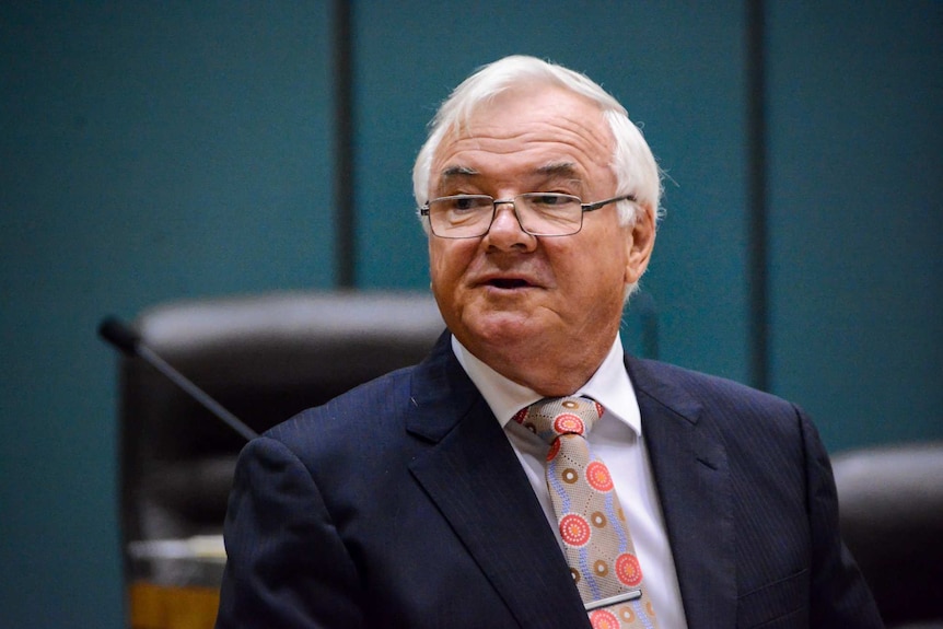 Country Liberals Party Opposition Leader Gary Higgins in NT Parliament.