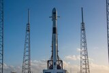 SpaceX's  Falcon 9 is waiting to take off during the day in Florida