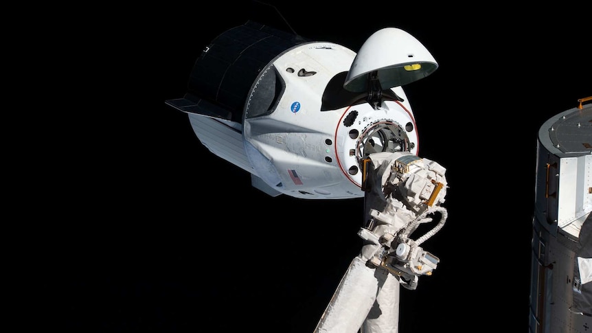 SpaceX Demo-1 capsule docked with the International Space Station