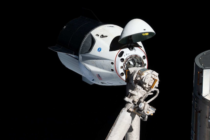 SpaceX Demo-1 capsule docked with the International Space Station