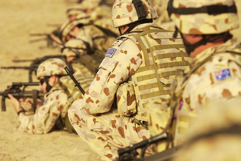 Soldiers from the Australian Army Training Team at the firing line during live fire practice outside As Samawah.