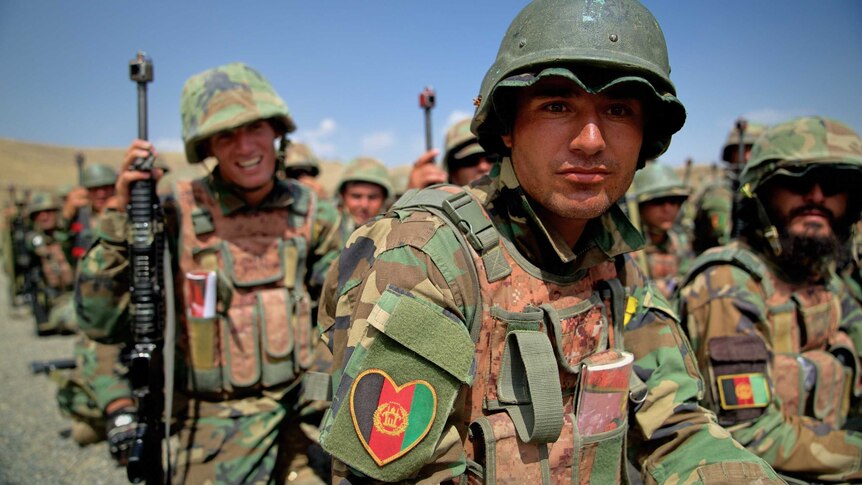 Afghan soldiers in uniform