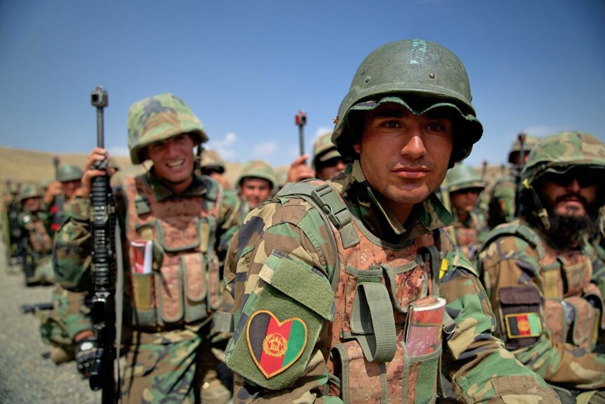 Afghan soldiers in uniform