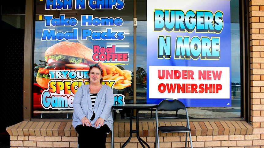 Rachel Connell in front of her shop in Spreyton