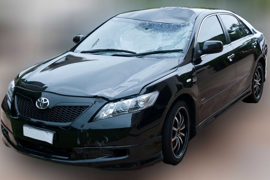 NT Police have seized this car which they suspect was involved in a hit-and-run