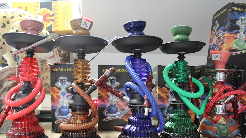 Shisha pipes on sale in Bunbury.