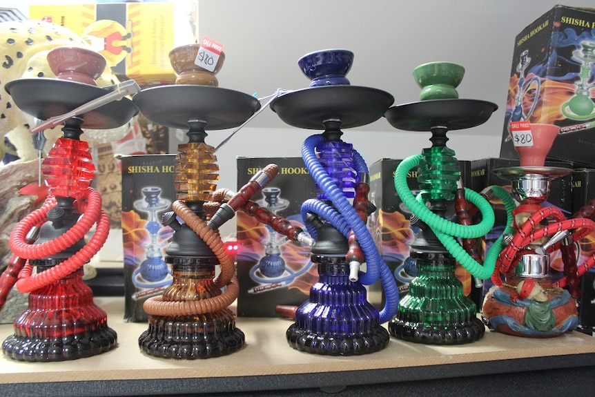 Shisha pipes on sale in Bunbury.