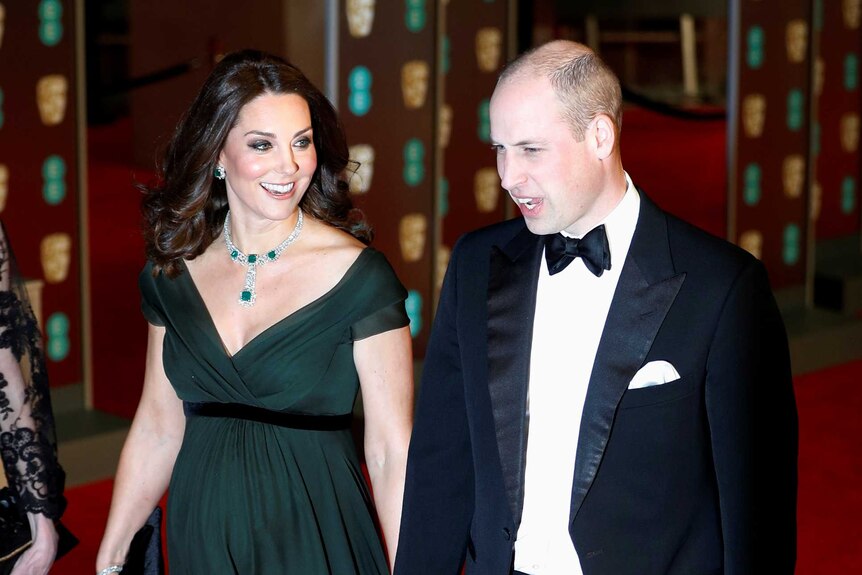 Prince William and his wife Katherine arrive at the BAFTAs