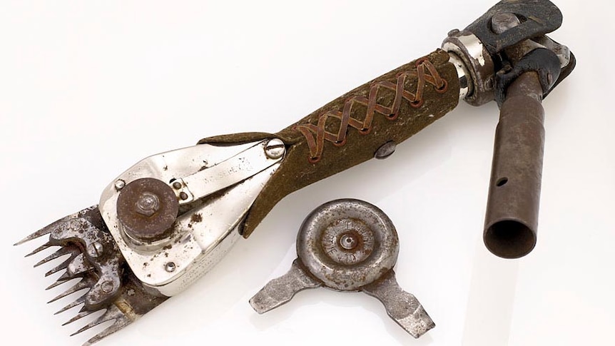 A pair of hand shears owned by Jackie Howe that sold at auction.