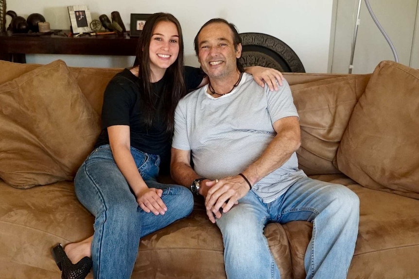 Palliative care patient Peter Morris and his daughter Tori