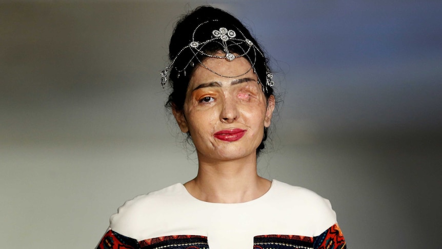 Reshma Qureshi walks at New York Fashion Week