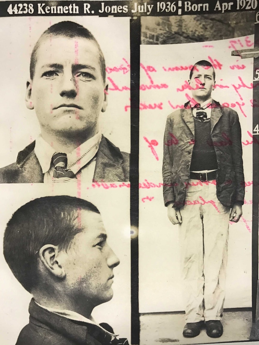 A black-and-white mugshot of a 16-year-old male