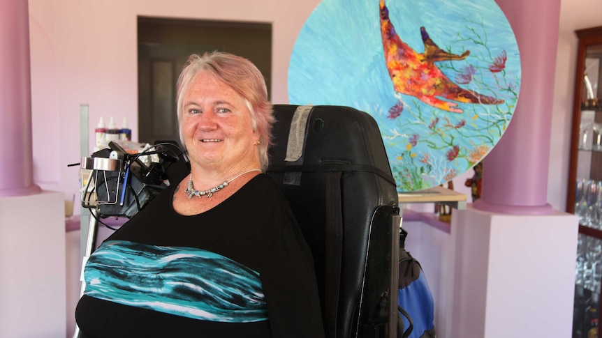 Monica McGhie in her custom-built wheelchair.