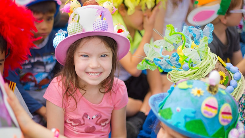 Kids at the hat parade