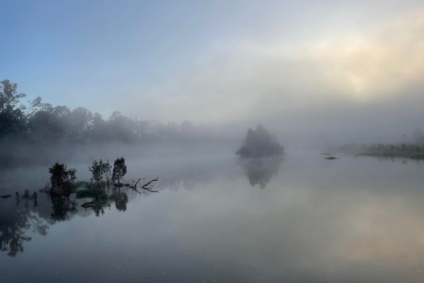 Mist over a river.