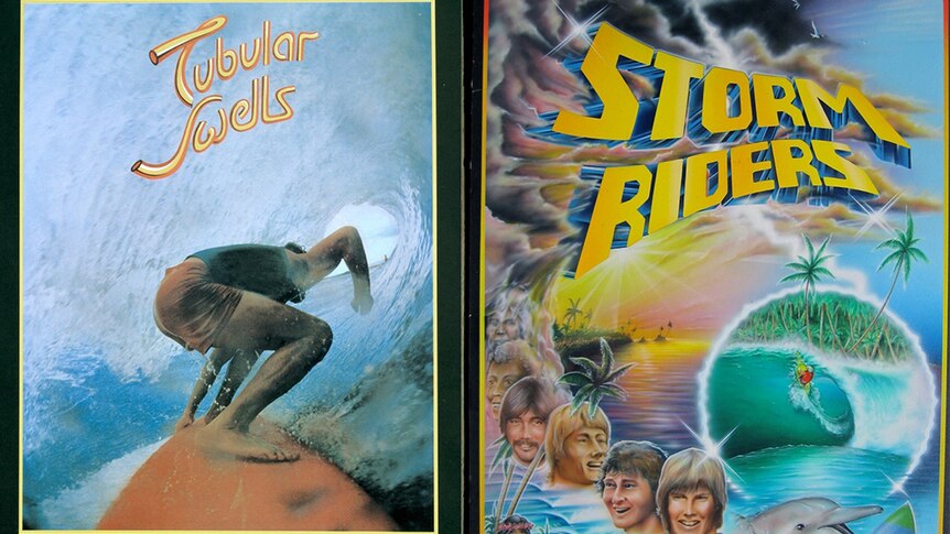 Posters for Dick Hoole's feature film Tubular Swells and the follow-up Storm Riders