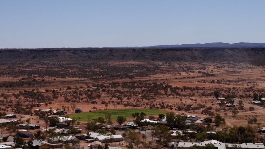 Santa Theresa's new oval is a speck of green in the Central Australian desert