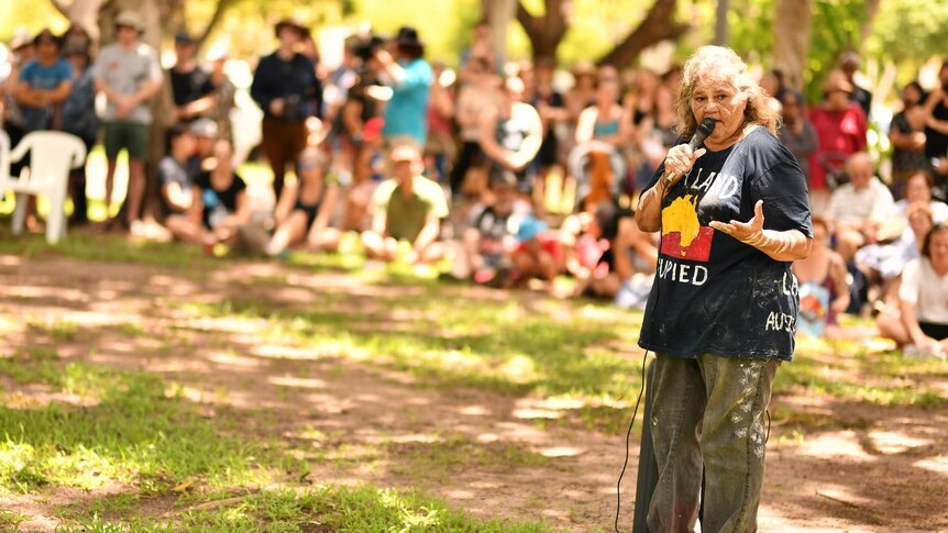 Larrakia traditional owner June Mills at an Australia Day event.