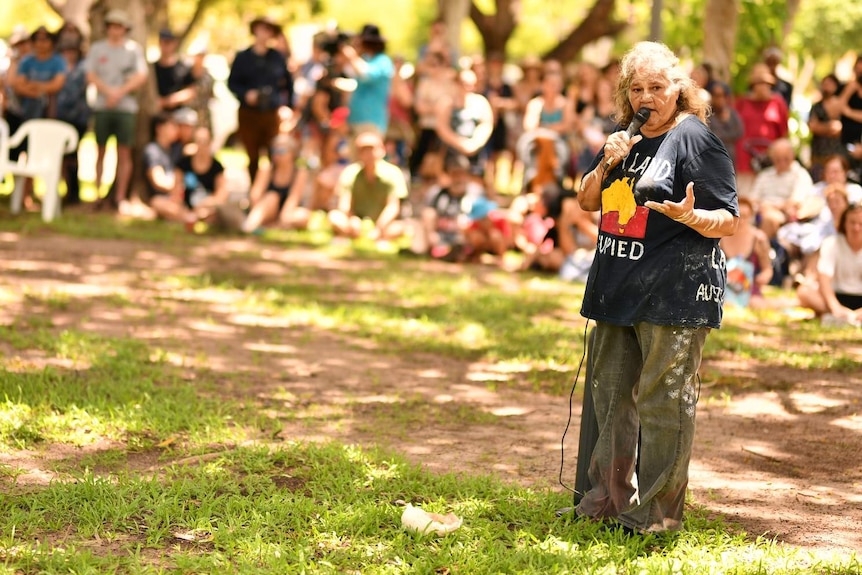 Larrakia traditional owner June Mills at an Australia Day event.