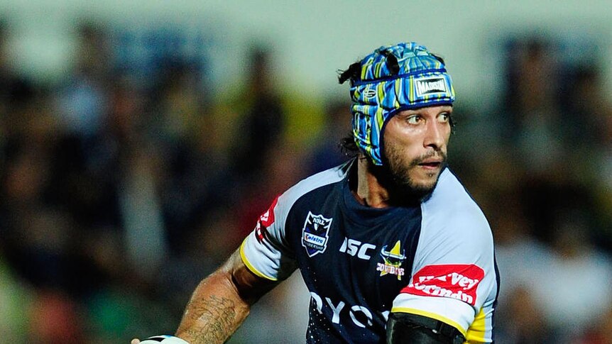 Running the show: Johnathan Thurston scored a try in the eight-point victory.