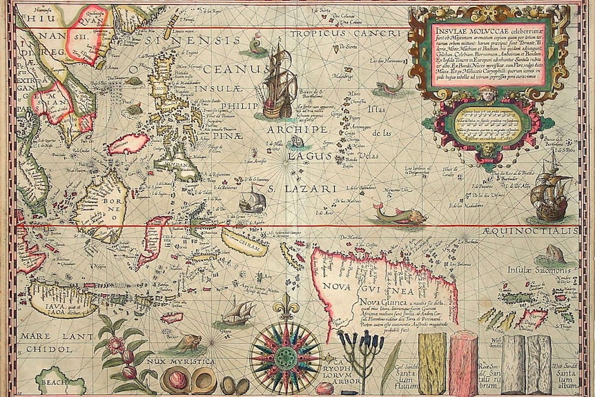 1592 map of the Spice Islands Petrus Plancius