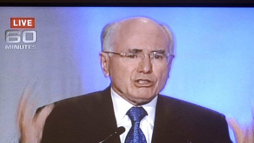 Controversial: The worm tracks Prime Minister John Howard during the debate