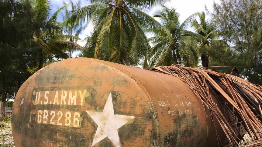Rusty US Army equipment on Enewetak Atoll.