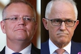 A composite image of Prime Minister Scott Morrison and former prime minister Malcolm Turnbull.