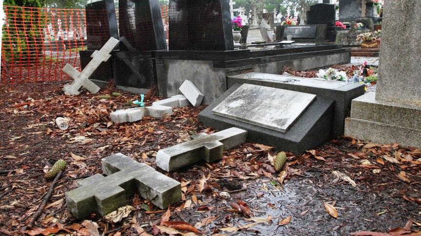Vandals damage 70 gravestones at Rookwood Cemetery in Sydney