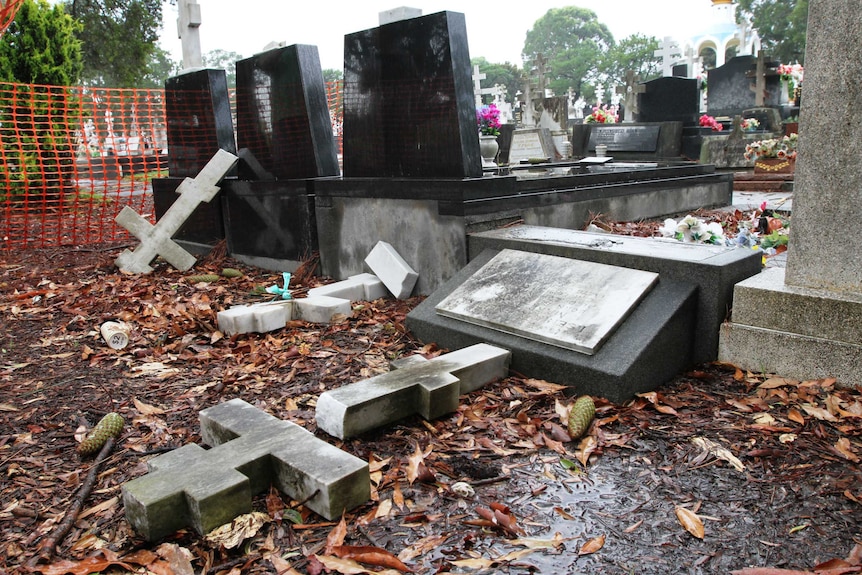 Vandals damage 70 gravestones at Rookwood Cemetery in Sydney