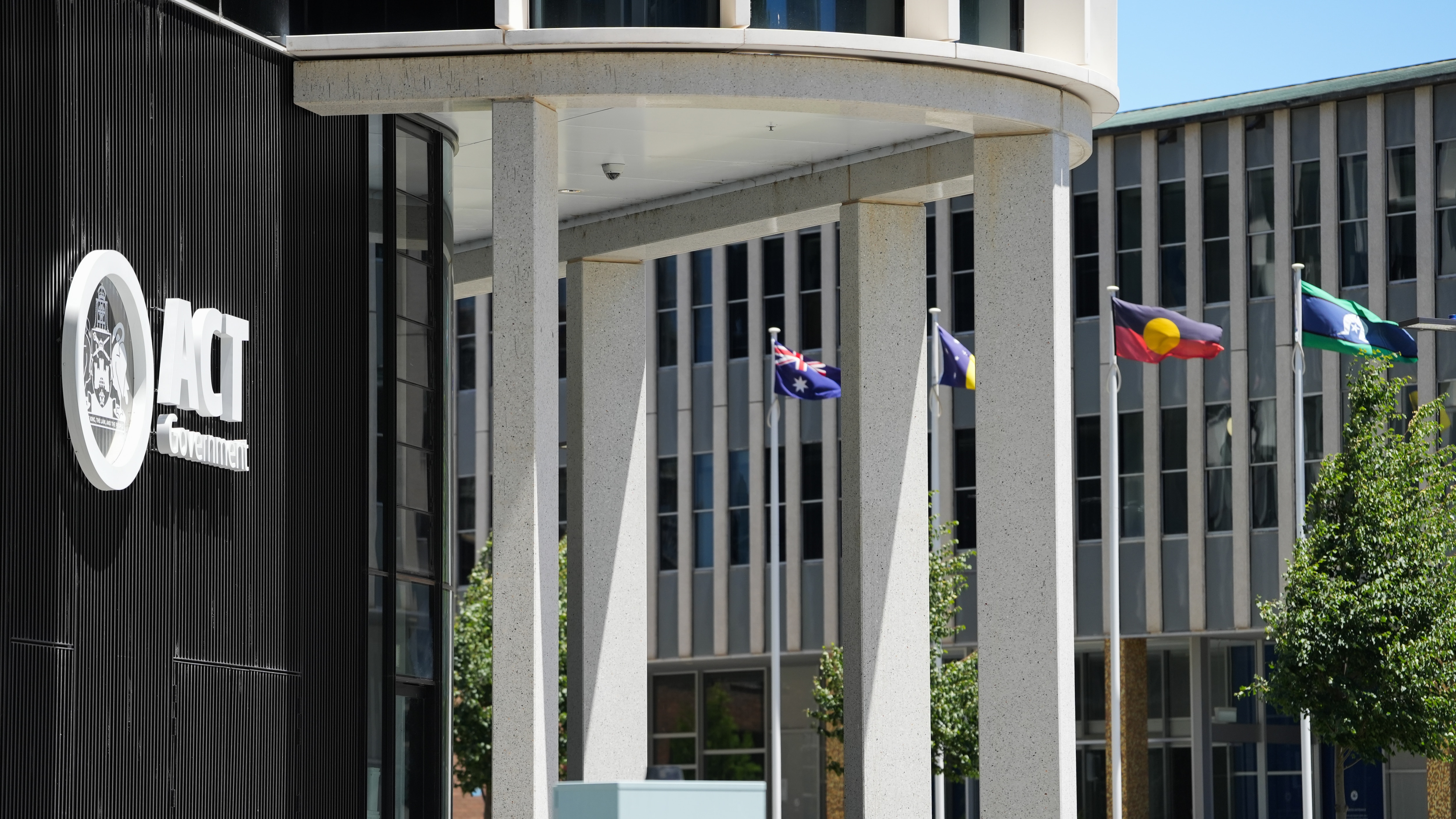 Indigenous flag outside ACT Legislative Assembly
