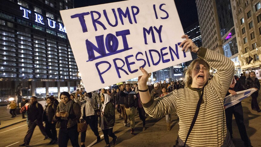 Anti-Trump protest in Chicago