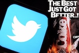 A composite image showing Twitter's logo and an advertisement for New Coke.