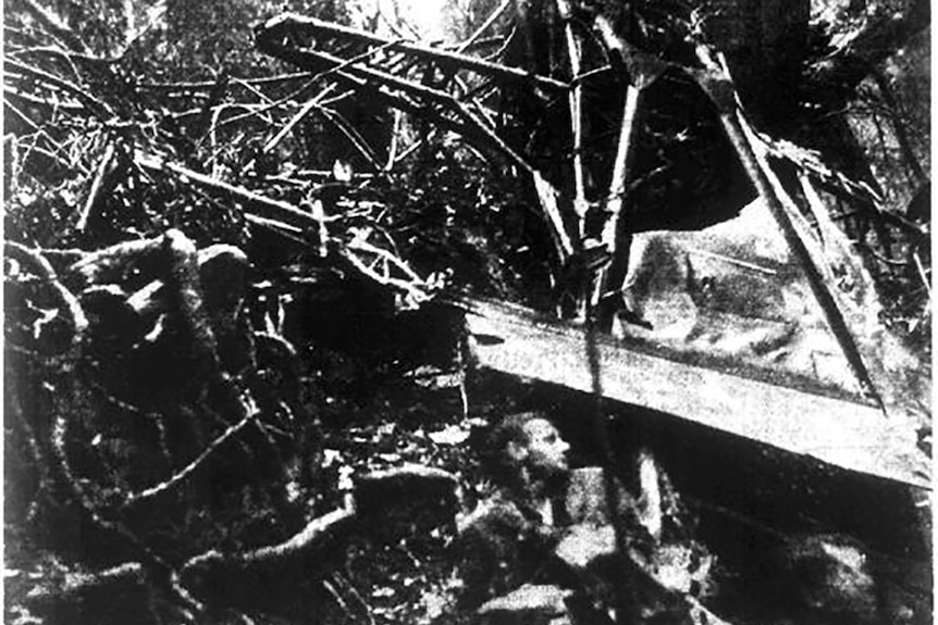 First picture from the Stinson crash, Lamington National Park, February 1937