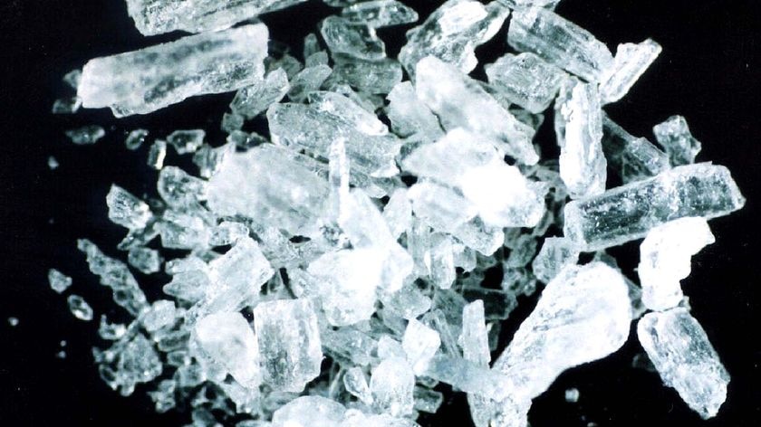 Close up of crystal methamphetamine.