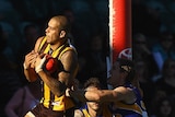 Lance Franklin nailed six goals against the Eagles despite copping alleged racial abuse from a spectator.